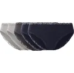 esmara® Dámské kalhotky s krajkou, 5 kusů (navy modrá / šedá, L(44/46))