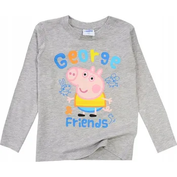 Chlapecká mikina Prasátko Pepa GEORGE CHLAPECKÁ MIKINA S DLOUHÝM RUKÁVEM bavlna šedá 110 D017i