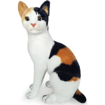 plyšák Realistická plyšová sedící kočka 45 cm