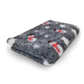 Pelíšek pro psa Vetbed s protiskluzem - Šedá se sněhulákem Velikost: 150 x 100 cm