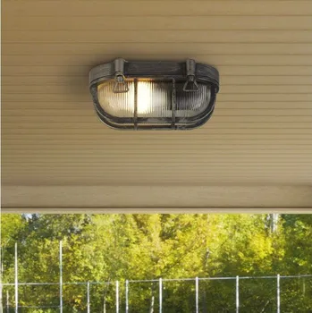 Svítidlo Searchlight 61402BS Venkovní stropní / nástěnné svítidlo BOBBI černé stříbro