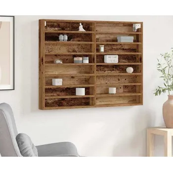 Vinotéka vidaXL Vitrína s policí Staré dřevo 100 x 8,5 x 75 cm kompozitní dřevo [869186]