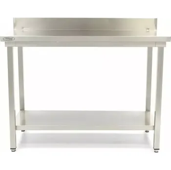 Kuchyňský dřez Maxima Nerezový stůl se zadní deskou - 200 x 70 cm - nastavitelná výška | 09364045