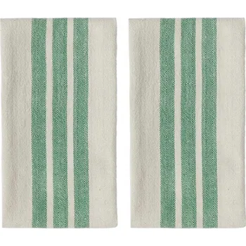 OYOY, Kuchyňské utěrky Linu, 50 x 70 cm, béžovo-zelené, 2 ks - Formadore