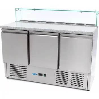 Pec na pizzu Maxima Lednice na pizzu 3 dveře - 137 cm - 400 l - včetně skleněného krytu | 09400208