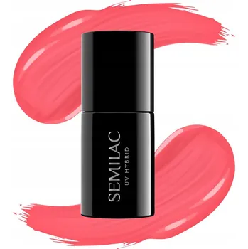Přípravek na nehty Hybridní lak barevný lak Semilac Odstíny oranžové 006 classic coral