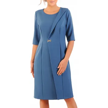 Dámské šaty Carla Moreno koktejlové šaty klasického střihu, midi délka, velikost 48