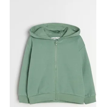 Chlapecká mikina Sinsay - Oversize mikina na zip s kapucí - zelená - 141DG-70X - 141DG-70X-74