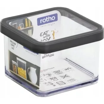 Dóza na potraviny Nádoba na potraviny Rotho Loft grafitová - průhledný 0,5 l