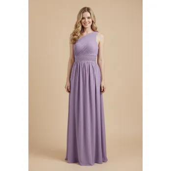 Dámské šaty EVA & LOLA Šaty pro družičky ELSIE fialkové Barva: Fialová, Velikost: L