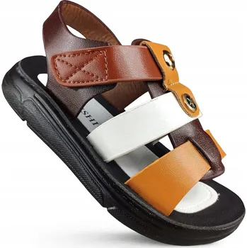 Chlapecké sandály Permani dětské sandály eko kůže hnědé, velikost 32