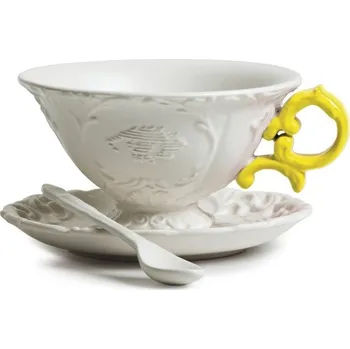 Seletti, Šálek na čaj I-Tea s podšálkem a lžící žlutý - Formadore