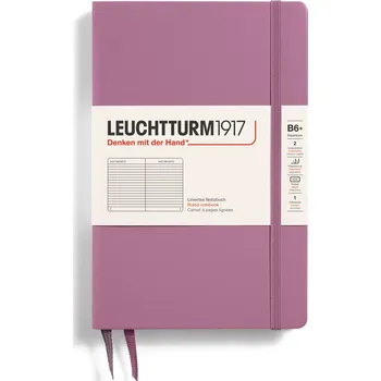 Diář Leuchtturm 1917, Zápisník linkovaný v pevné vazbě Leuchtturm 1917 B6+, 219 stran, špinavě růžový, 80 g/m² - Formadore