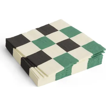 Papírový ubrousek Hay, Papírové ubrousky Hay Pattern, 33 x 33 cm, zelená šachovnice, 20 ks - Formadore