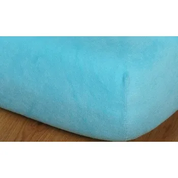 Bytový textil Prostěradlo froté 180x220 cm výška 15cm sv.tyrkysová