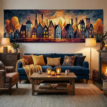 Obraz Obraz na plátně - Úplňková noc nad Loxburry FeelHappy.cz Velikost obrazu (šířka x výška): 60 x 20 cm