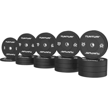 Set Olympijských Bumper kotoučů TUNTURI Platinum Černý - 290 kg