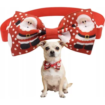 Obojek pro psa Vánoční motýlek na obojek pro psa - motiv Santa Clause Holly #1