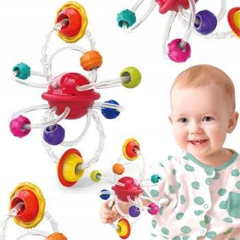 Hračka pro kojence Lehký senzorický měkký silikonový kousátko pro miminko chrastítko