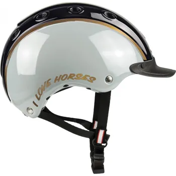 Jezdecká helma CASCO Nori Love Horses - sv. šedá/černá Velikost: S (52-56cm)