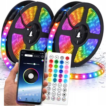 LED osvětlení LED pásek KREOleo 15 m RGB voděodolný IP65 s dálkovým ovládáním a aplikací