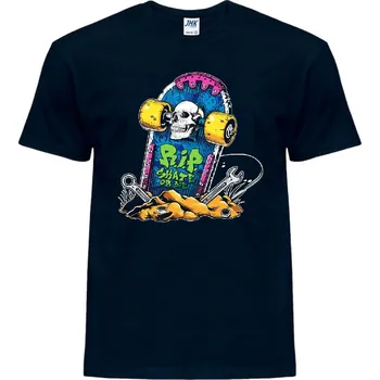 Pánské tričko panske_levne_tricko_potisk_RIP_skate Barva: Navy - tmavě modrá, velikost: S