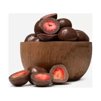 Sušené ovoce GRIZLY Lyofilizované jahody v mléčné čokoládě 250 g