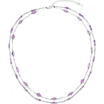 Náhrdelník Stříbrný náhrdelník s ametysty 12183.3