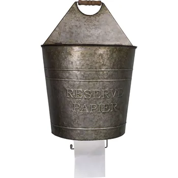 Antic Line Plechový stojan na toaletní papír se zásobníkem