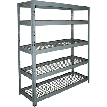 Dílenský regál Profesionální policový regál Trestles RR1 1800x1400x500 s drátěnými policemi, nosnost 1750 kg, 5 polic Barva: šedá