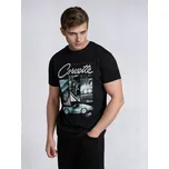 Sinsay - Bavlněná košilka s potiskem Chevrolet Corvette - černá - 924GP-99X - 924GP-99X-S