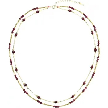 Náhrdelník Pozlacený náhrdelník s granáty 12183.3