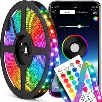 LED páska LED pásek RGB 5M LED diody 5050 lišta 230V 12V barevný s dálkovým ovládáním + aplikace