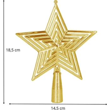 Springos CA1199 VÁNOČNÍ OZDOBA HVĚZDA ZLATÁ 14,5 CM