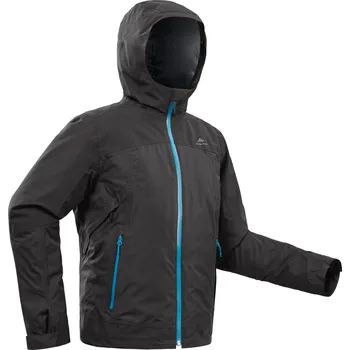 Chlapecká bunda QUECHUA Dětská turistická bunda SH 500 X-WARM 3v1 černá 10 LET ŠEDÁ