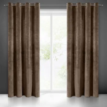 Povlečení Hotový závěs RIA hnědý - na průchodkách