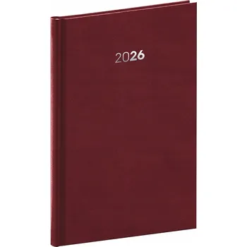 Diář NOTIQUE - Balakon - týdenní diář 2026, bordó, A5, 15 × 21 cm