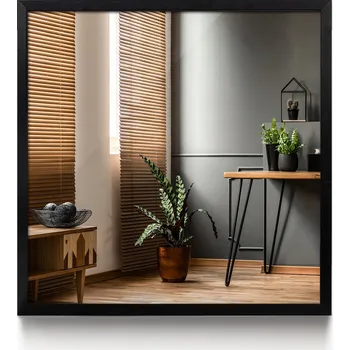 Zrcadlo Zrcadlo Čtvercové Nástěnné Závěsné v Rámu 50x50 cm