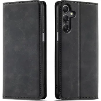 Pouzdro na mobilní telefon POUZDRO pro Samsung A26 | A17 5G Uzamykatelné magnetické kožené černé + Sklo