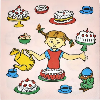 Papírový ubrousek Muurla, Papírové ubrousky Muurla Pipi Dlouhá punčocha "Pippi's Birthday" 20 ks - Formadore