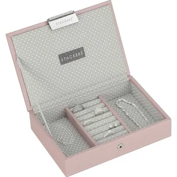 Šperk Stackers, Krabička na šperky Stackers s víkem mini růžovo-šedá - Formadore