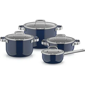 WMF, Sada hrnců s rendlíkem a 4 poklicemi Fusiontec Mineral Pro, oceánově modrá, 8 dílů - Formadore