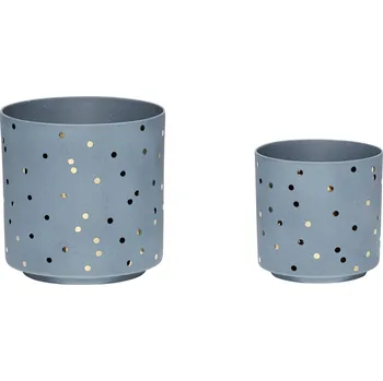 Svícen Hübsch, Stojan na čajovou svíčku Hübsch tečkovaný nebově modrý 2 ks - Formadore