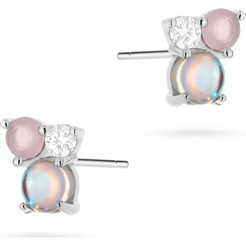 Náušnice STŘÍBRNÉ Dámské NÁUŠNICE ryzost 925 Puzetky Tři Kuličky se Zirkony