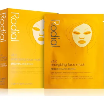 Pleťová maska Rodial Vit C Energising Face Mask plátýnková maska pro rozjasnění a vitalitu pleti s vitaminem C 4 x 20 ml