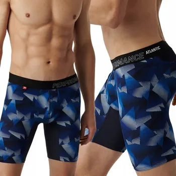 Pánské spodní prádlo Atlantic Pánské boxerky s dlouhou nohavicí bambusové Long Leg 1202 námořnická modrá XL