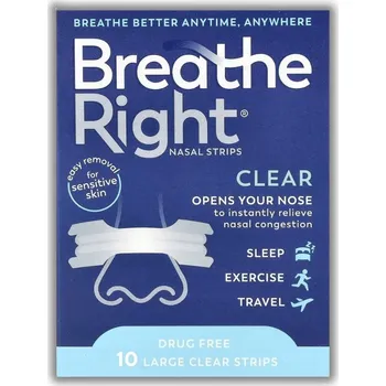 Náplast Náplasti na nos pro lepší dýchání a spánek Trénink Breathe Right Clear 10 ks