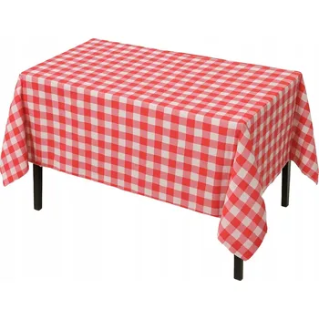 ubrus JEDNORÁZOVÝ UBRUS červená kostka dekorace narozeniny 137x274cm
