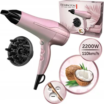 Fén Fén na vlasy REMINGTON s ionizací, výkon 2200 W, s kokosovou výživou, silný