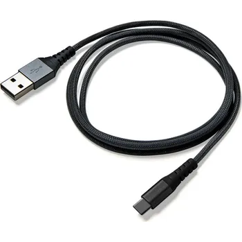 Datový USB kabel Celly s USB-C konektorem, nylonový obal, 25 cm, černý